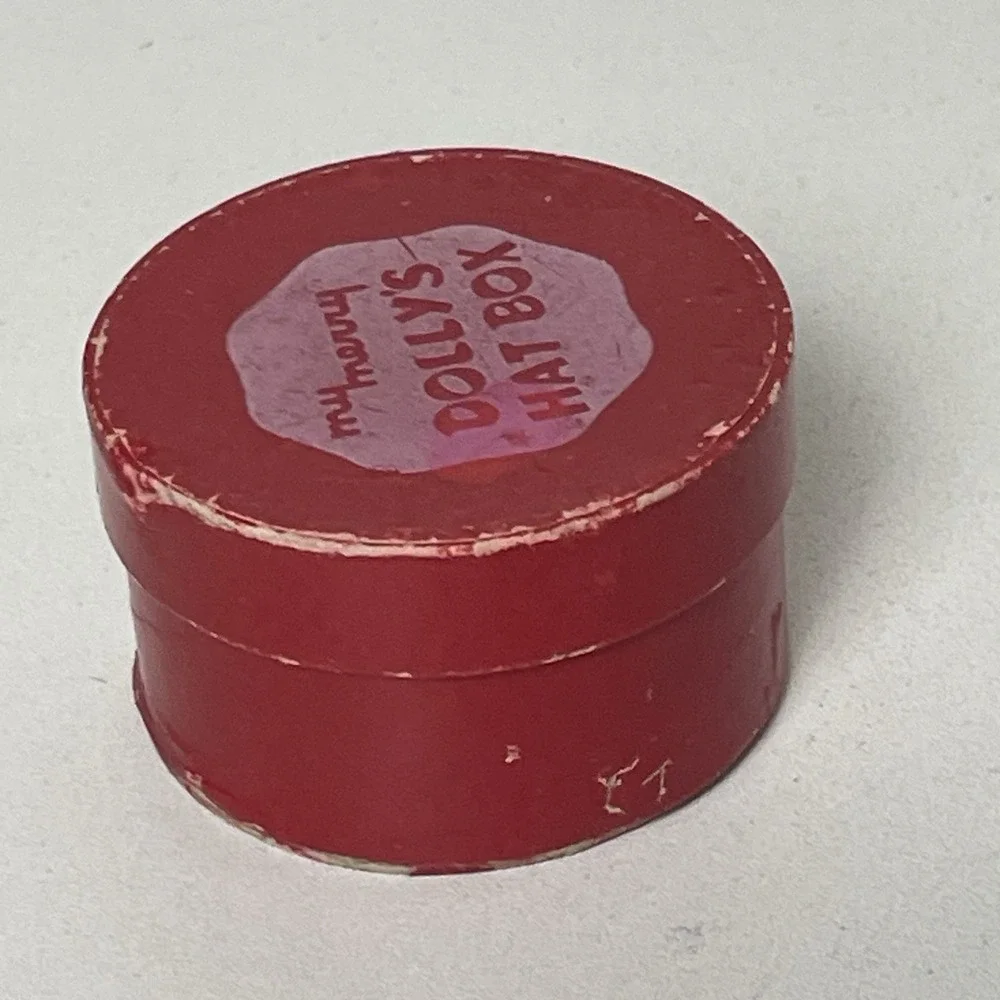 Vintage 1950s My Merry Dolly's Red Hat Box & Make Up Compacts LOT